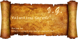 Valentiny Gergő névjegykártya